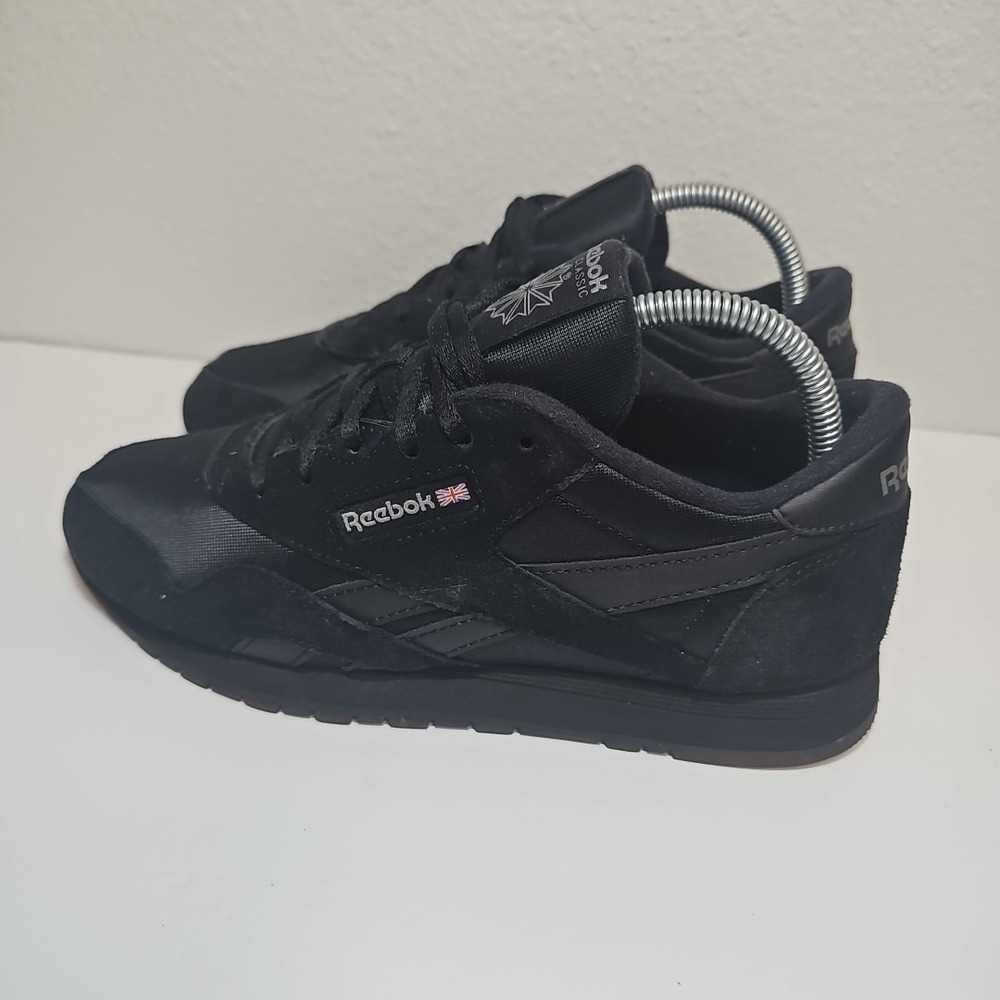 Reebok Classic Shoes Suede Nylon All Black Men's Size 7 EU39 Casual Sneaker - Picture 7 of 9